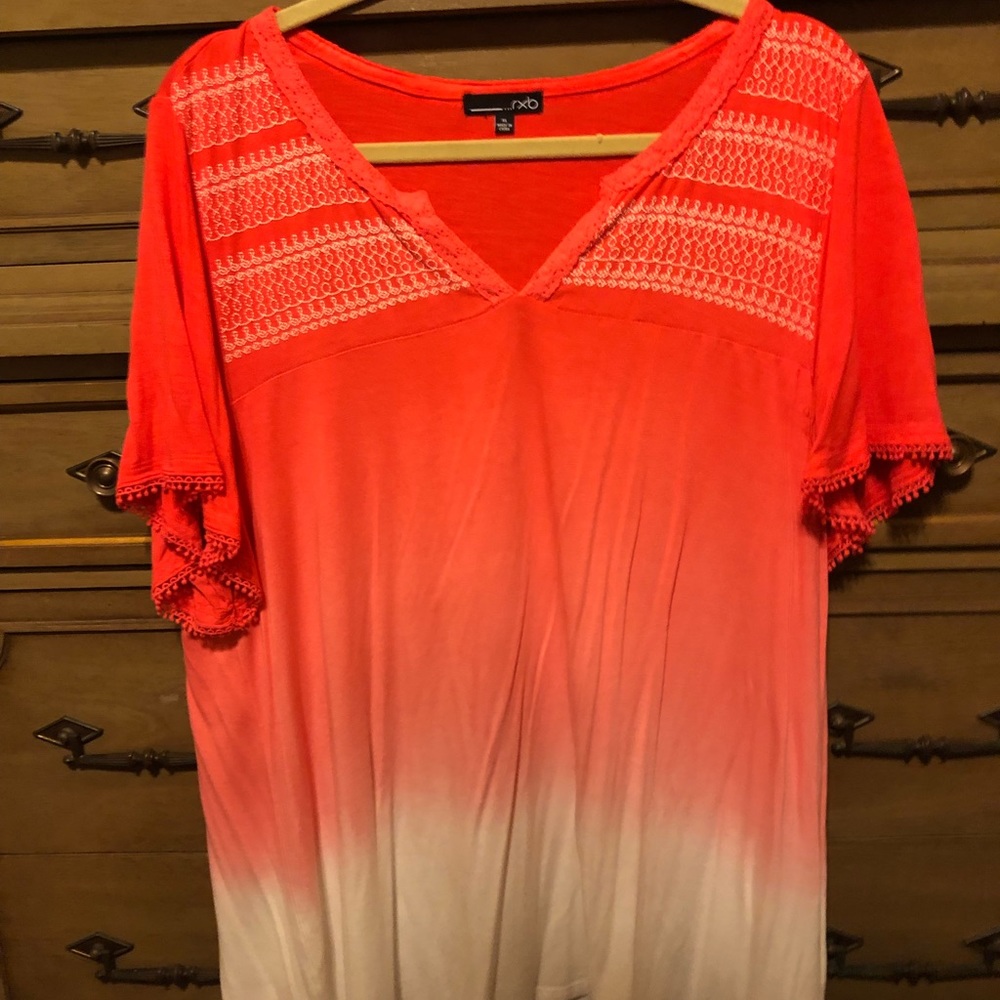 Hombre style Peach white T-shirt
